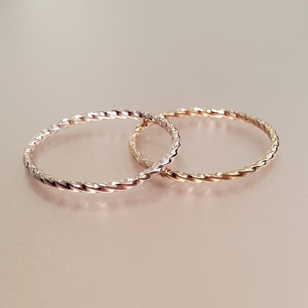 Thin Twisted Stacking Ring - 1 Ring